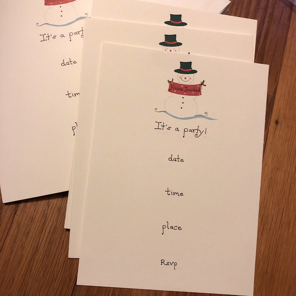 Holiday Snowman Invitation Cards